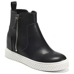 Aerosoles Womens Zilla Fashion Casual Sneakers Faux Leather Black 10M New